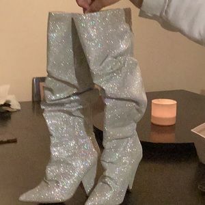 Silver sparkling boot size 6 brand new